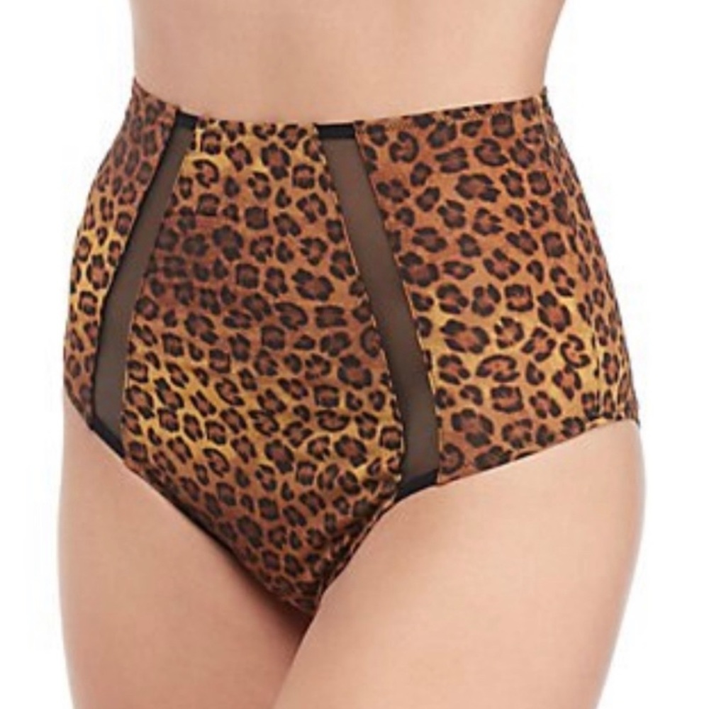 NWT Free People Leopard Sasha High Waisted Undie L - Picture 1 of 8